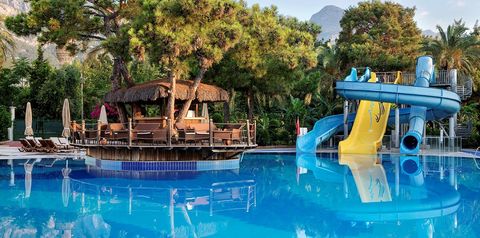 basen, zjeżdżalnia, pool bar