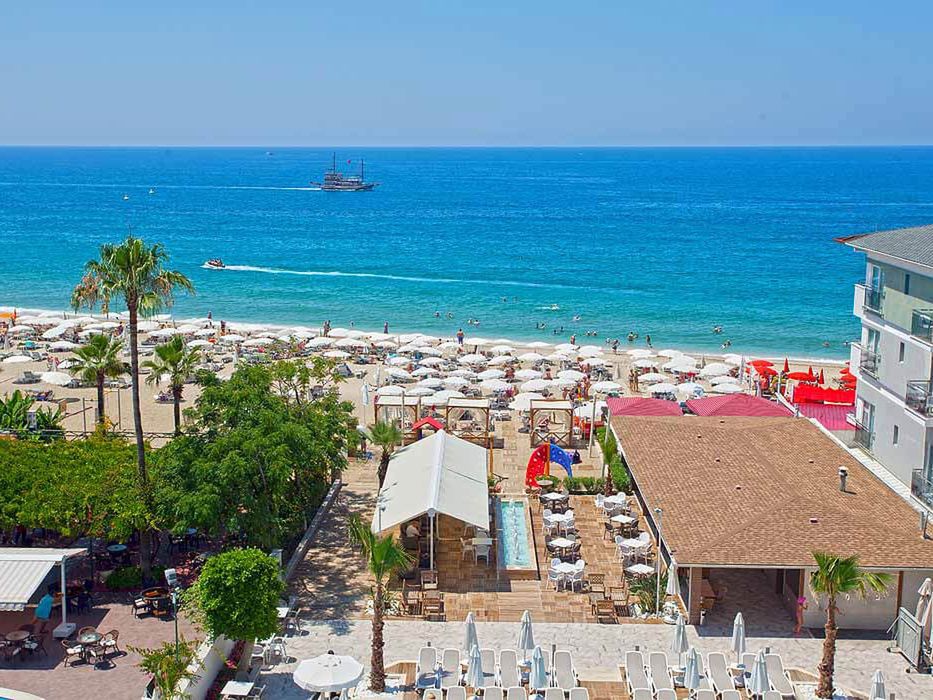 teren hotelu, plaża
