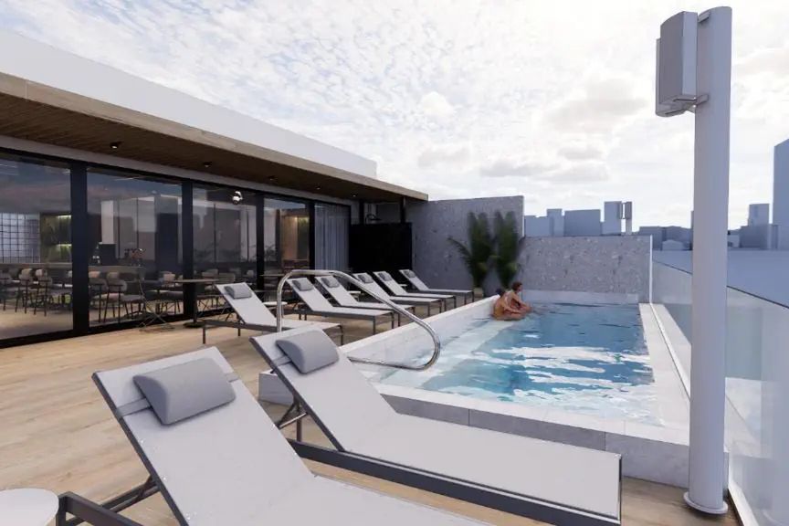 obiekt, teren hotelu, basen