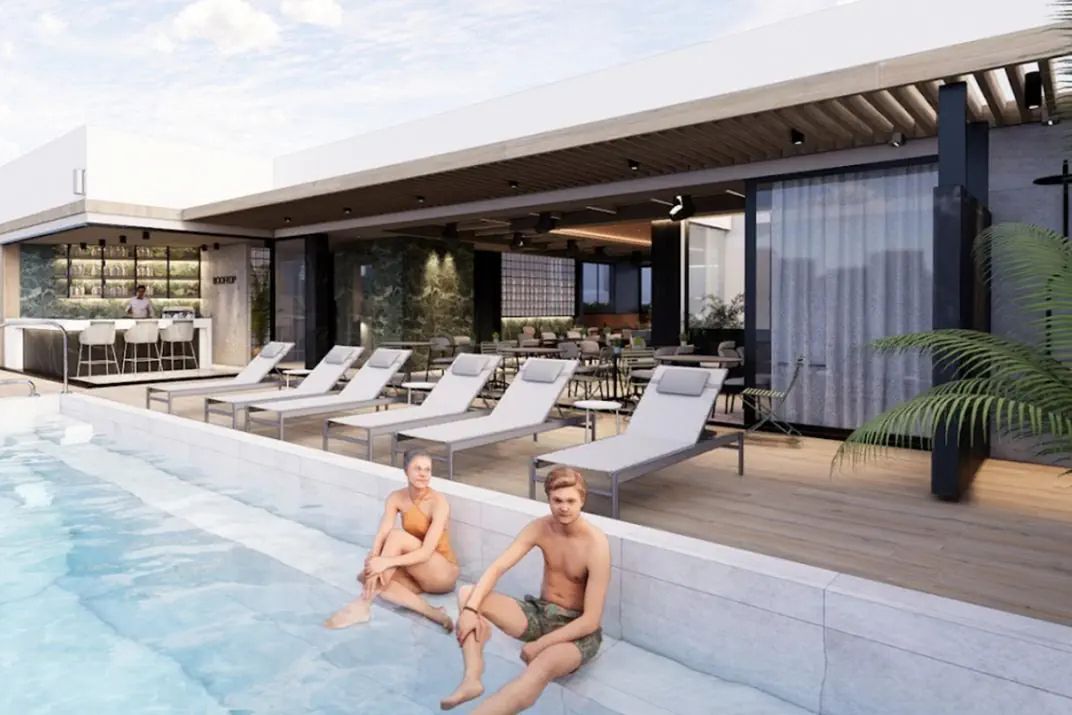 teren hotelu, pool bar, basen