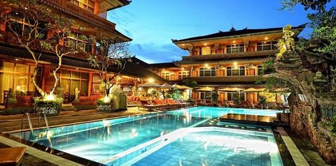 obiekt, teren hotelu, basen