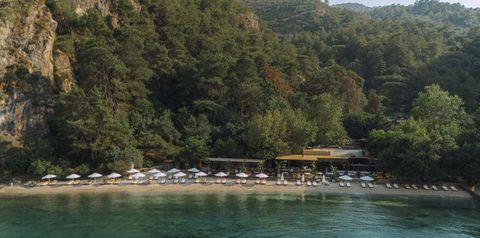 beach bar, plaża, góry