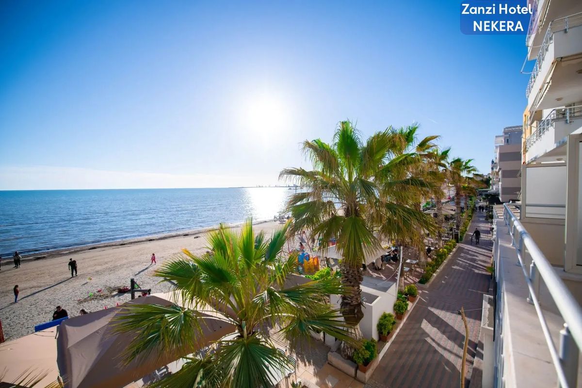 obiekt, teren hotelu, plaża